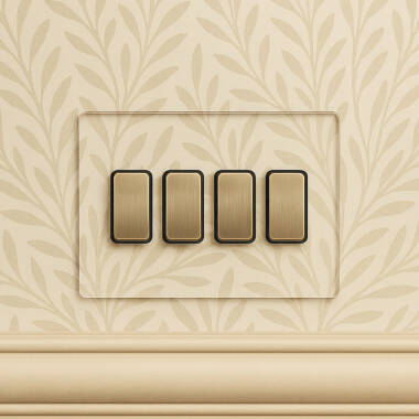 Wisteria Perception Clear Perspex 4 Gang 2 Way Rocker Switch