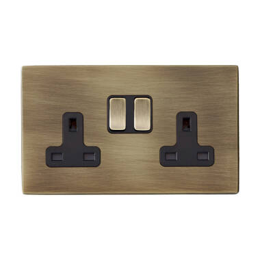 Edit Hartland Screwless 2 Gang Double UK Socket