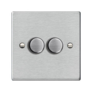 Edit Hartland 2 Gang LED Two Way Rotary Dimmer Switch