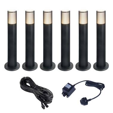 Easyfit 12V Garden Lights - Fuchsia LED Outdoor Post Light Kit - 6 Lights