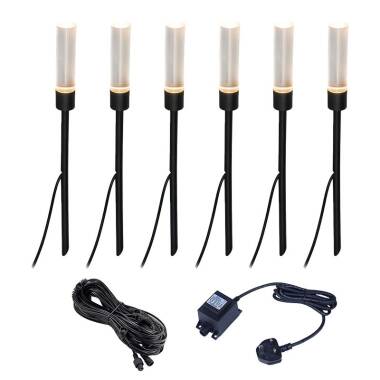 Easyfit 12V Garden Lights - Snowdrop LED Outdoor Garden Feature Stake Light Kit - 6 Lights