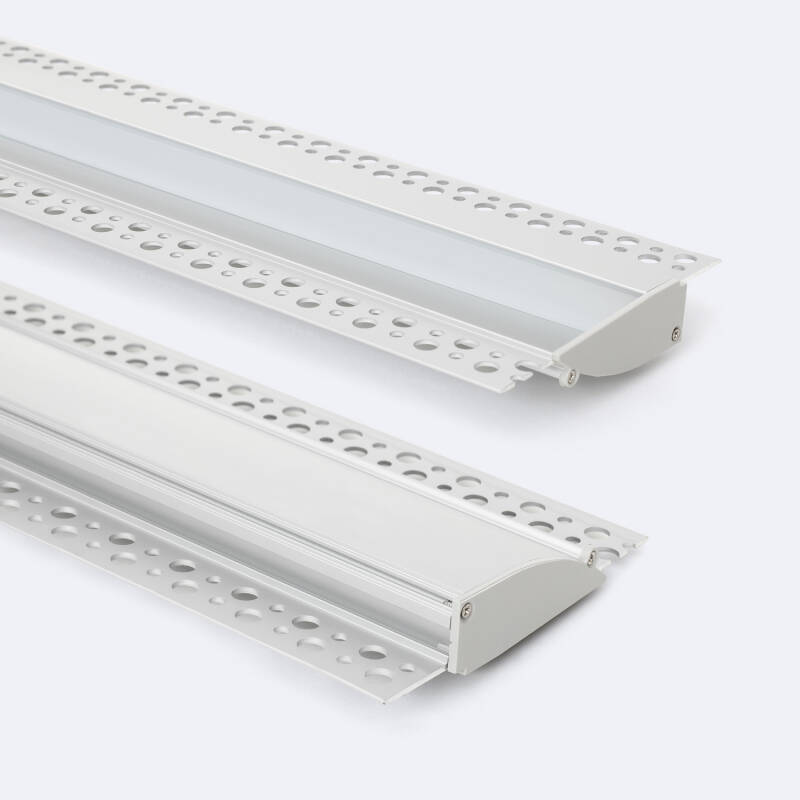 Image of Plaster-in Recessed 2m Aluminium Profile with Continuous Cover for LED Strip