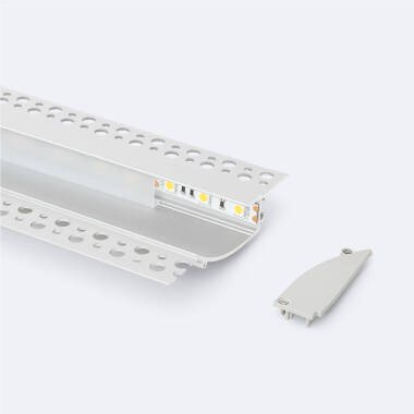 Image of Plaster-in Recessed 2m Aluminium Profile with Continuous Cover for LED Strip