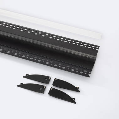 Image of Plaster-in Recessed 2m Aluminium Profile with Continuous Cover for LED Strip