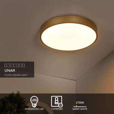 Image of Lucide Unar 36W LED Flush Light