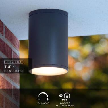 Image of Lucide Tubix Outdoor Flush Ceiling Light