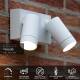 Image of Lucide Taylor Outdoor Wall Mounted Twin Spotlight with PIR Sensor