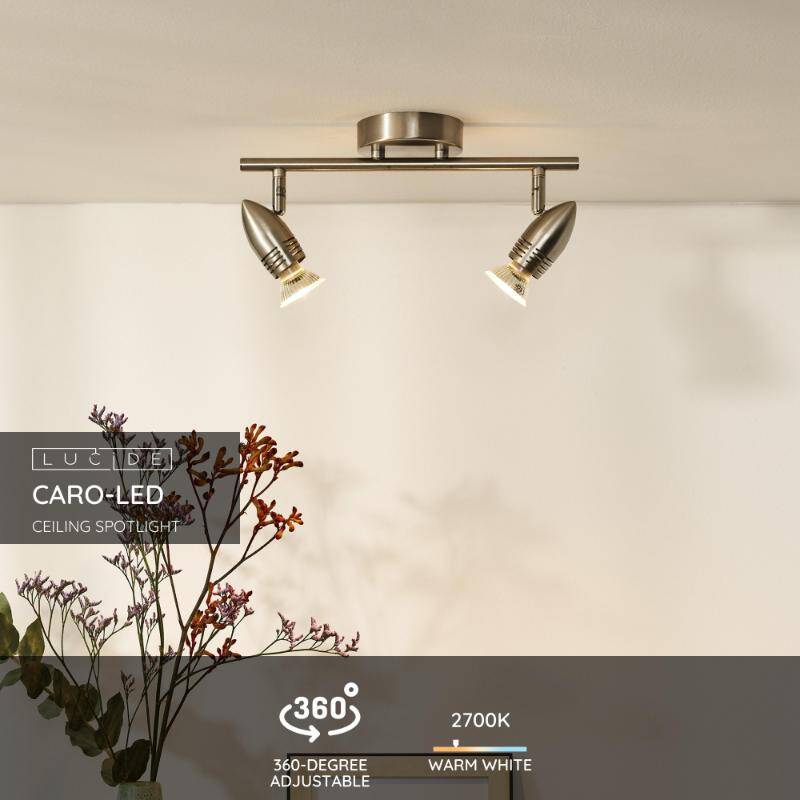 Image of Lucide Caro 2 Light LED Ceiling Spotlight Bar