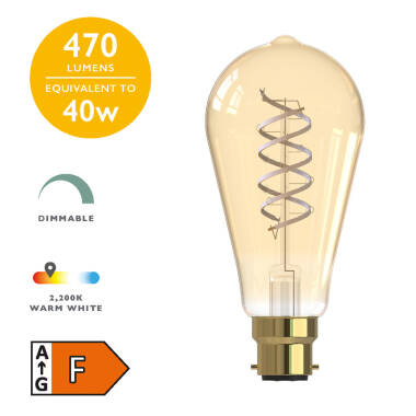 Image of Dar 5.5W Very Warm White Dimmable LED Decorative Filament GLS Bulb - Bayonet Cap