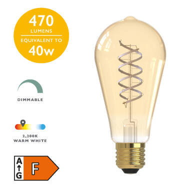 Image of Dar 5.5W Very Warm White Dimmable LED Decorative Filament GLS Bulb - Screw Cap