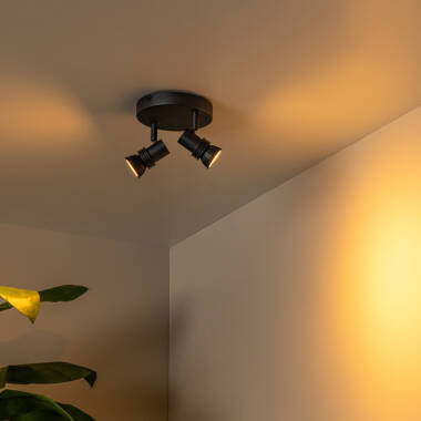 Image of Lucide Kianti 2 Light Ceiling Spotlight Plate