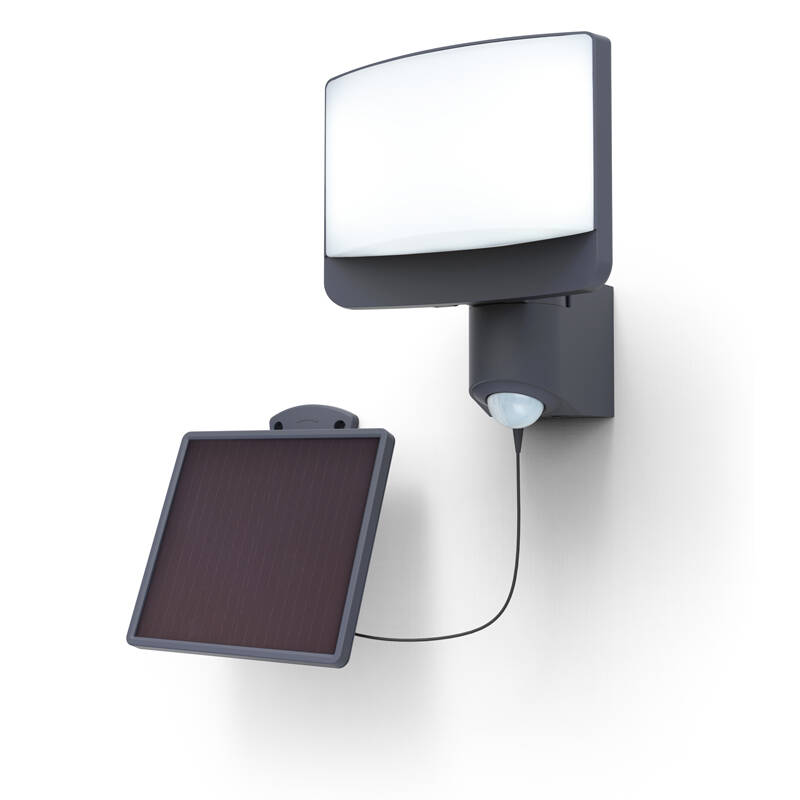 Image of Lutec Sunshine 11W 800Lm Daylight LED / Solar IP54 Floodlight with PIR Movement Sensor