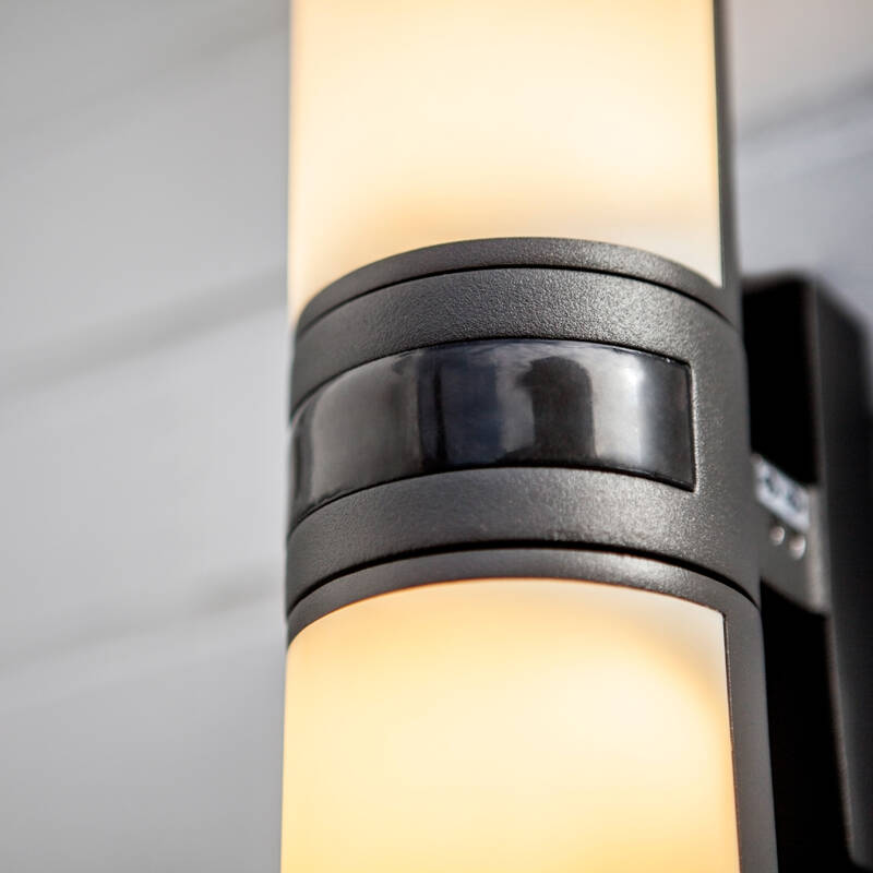 Image of Lutec Cyra LED Outdoor Up & Down Wall Light with PIR Sensor