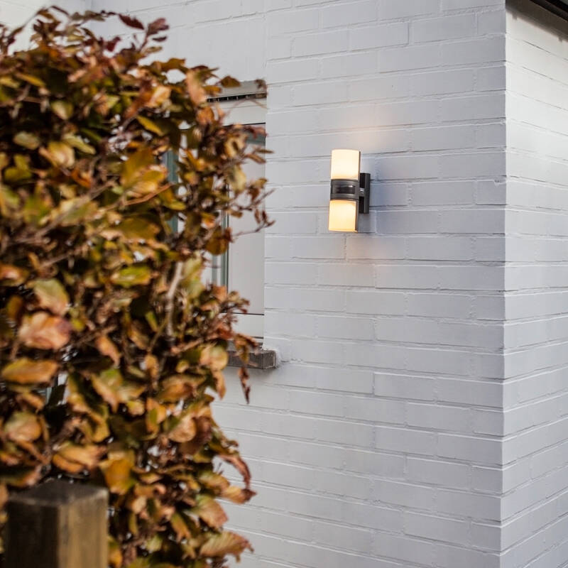 Image of Lutec Cyra LED Outdoor Up & Down Wall Light with PIR Sensor