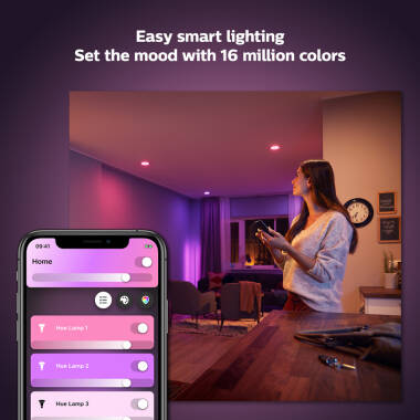 Image of Philips Hue 9W Multi Colour Smart Dimmable LED Bulb Bayonet Cap