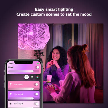 Image of Philips Hue 9W Multi Colour Smart Dimmable LED Bulb Bayonet Cap