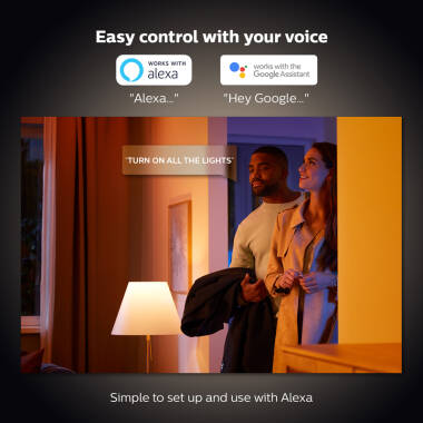 Image of Philips Hue 9W Multi Colour Smart Dimmable LED Bulb Bayonet Cap