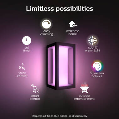 Image of Philips Hue Impress Smart LED Half Lantern Outdoor Wall Light