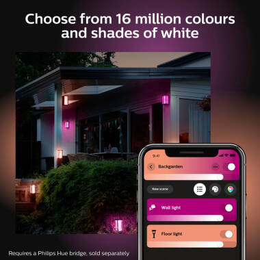 Image of Philips Hue Impress Smart LED Half Lantern Outdoor Wall Light