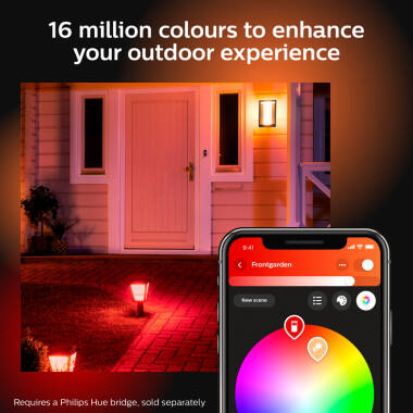 Image of Philips Hue Impress Smart LED Half Lantern Outdoor Wall Light