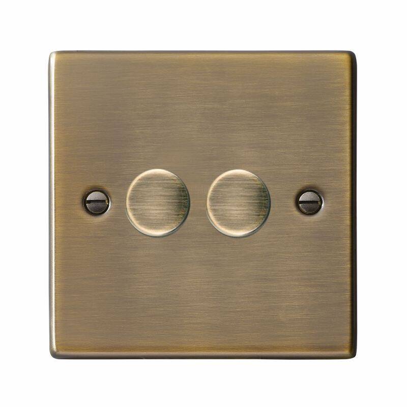 Image of Edit Hartland 2 Gang LED Two Way Rotary Dimmer Switch