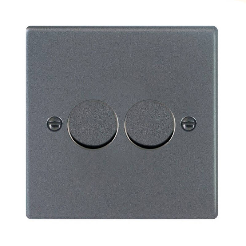 Image of Edit Hartland 2 Gang LED Two Way Rotary Dimmer Switch
