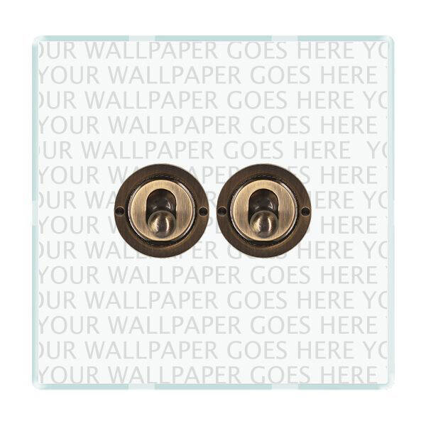 Image of Wisteria Perception Clear Perspex 4 Gang 2 Way Toggle Switch