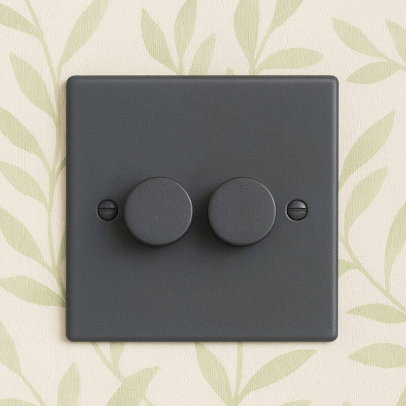 Image of Edit Hartland 2 Gang LED Two Way Rotary Dimmer Switch