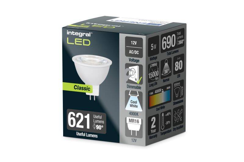 Image of Integral 5W Dimmable Cool White LED MR16 Bulb
