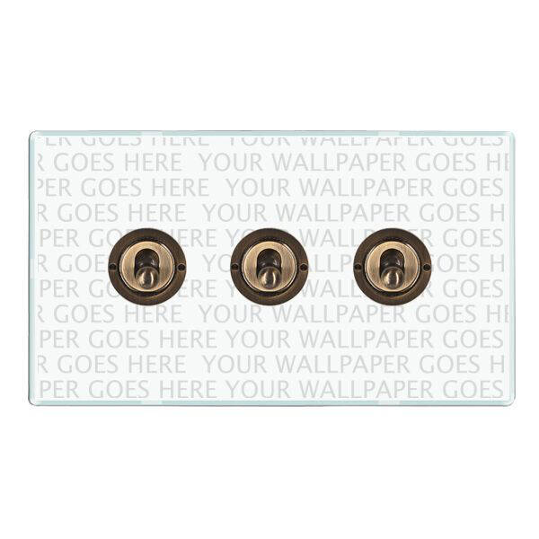 Image of Wisteria Perception Clear Perspex 4 Gang 2 Way Toggle Switch