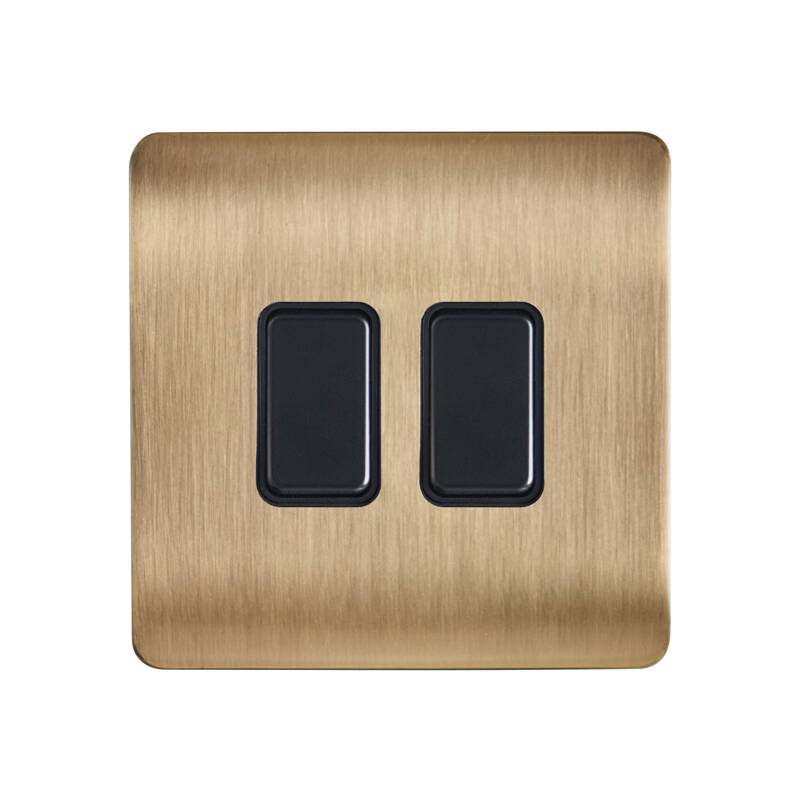 Image of Kinetic 2 Gang Switch Frame Front