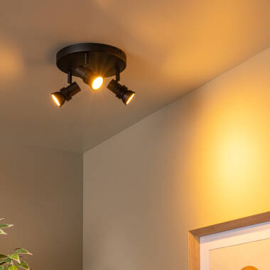 Image of Lucide Kianti 3 Light Ceiling Spotlight Plate
