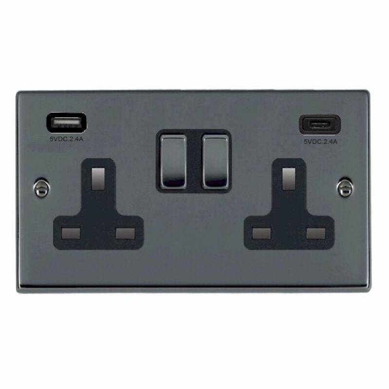 Image of Edit Hartland UK Socket with USB A+C Charging Ports