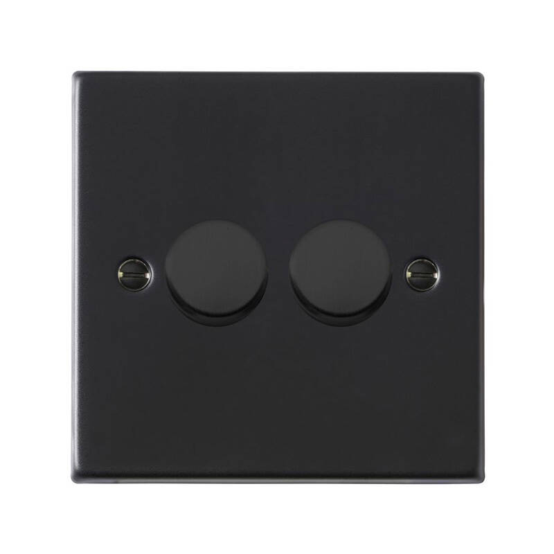 Image of Edit Hartland 2 Gang LED Two Way Rotary Dimmer Switch