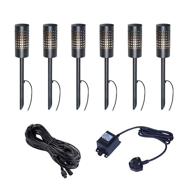 Image of Easyfit 12V Garden Lights - Willow LED Outdoor Feature Stake Light Kit - 6 Lights