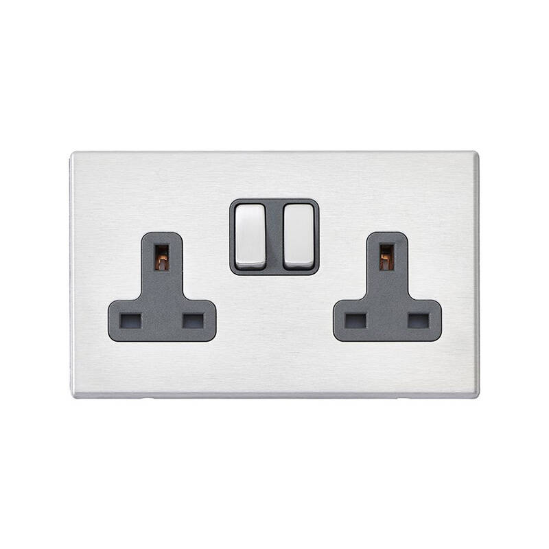 Image of Edit Hartland Screwless 2 Gang Double UK Socket
