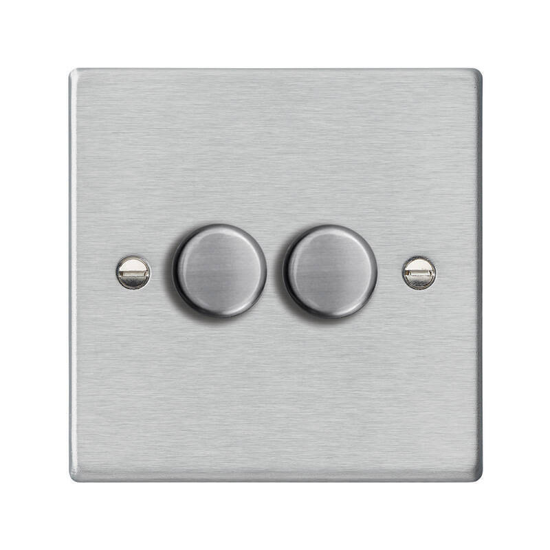 Image of Edit Hartland 2 Gang LED Two Way Rotary Dimmer Switch