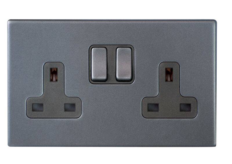 Image of Edit Hartland Screwless 2 Gang Double UK Socket