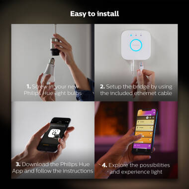 Image of Philips Hue 9W Multi Colour Smart Dimmable LED Bulb Bayonet Cap - Pack of 2