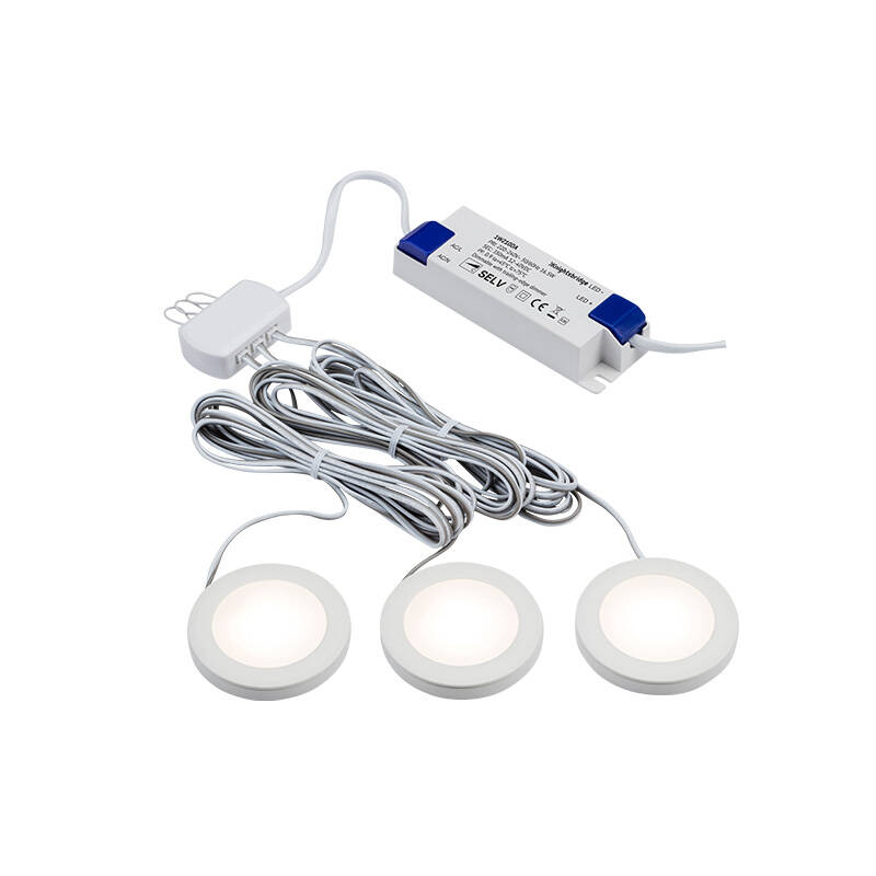 Image of Veil 2.5W Warm White Dimmable LED Low Voltage Under Cabinet Light Kit - Brushed Chrome