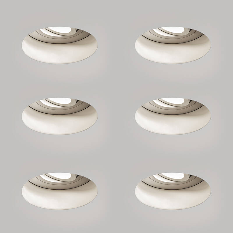 Image of Astro Trimless Plaster-In Round Fire Rated Adjustable Downlight - Pack of 6