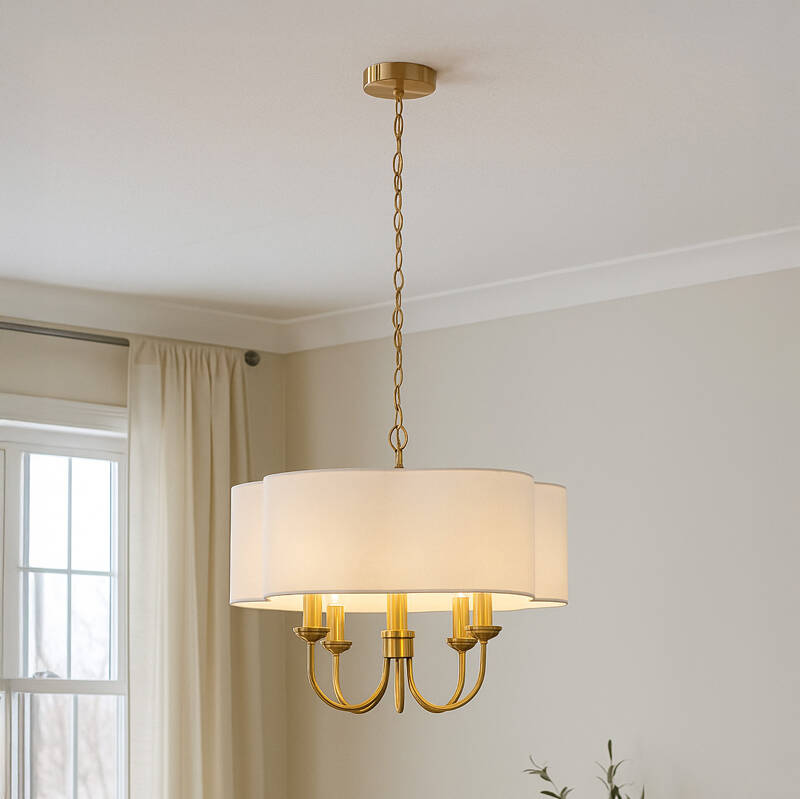 Image of Wisteria Bridge 5 Arm Ceiling Pendant Light