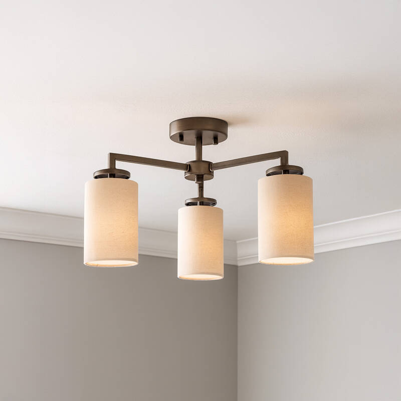 Image of Wisteria Brook 3 Arm Semi-Flush Ceiling Light