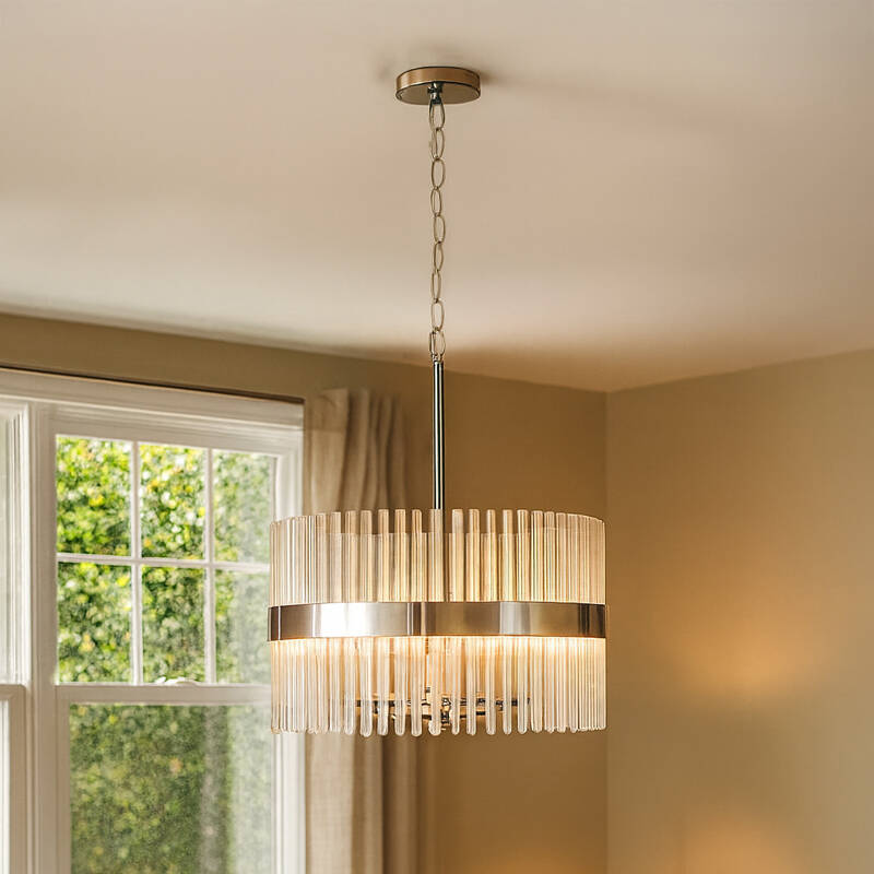 Image of Wisteria Rosa Clear Glass Ceiling Pendant Light