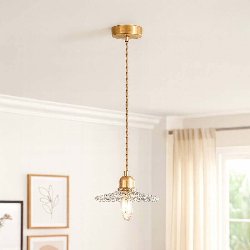 Image of Wisteria Notting Clear Glass Ceiling Pendant Light