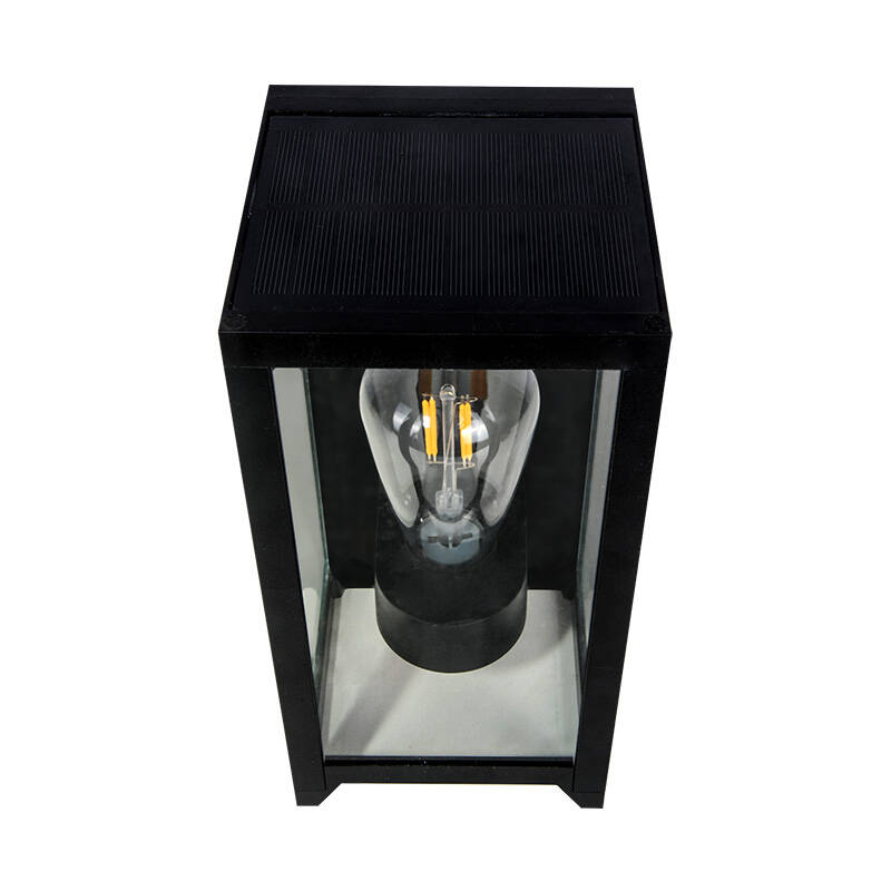 Image of Suri Athens Solar LED Half Lantern Outdoor Wall Light with PIR Sensor