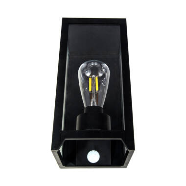 Image of Suri Athens Solar LED Half Lantern Outdoor Wall Light with PIR Sensor