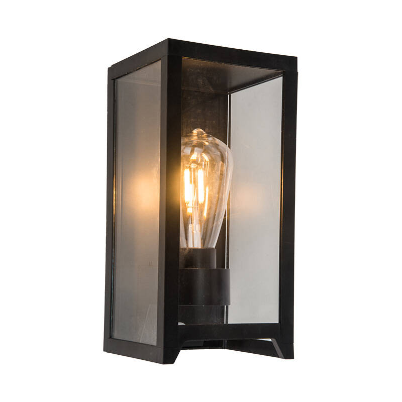 Image of Suri Athens Solar LED Half Lantern Outdoor Wall Light with PIR Sensor