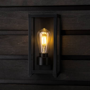 Image of Suri Athens Solar LED Half Lantern Outdoor Wall Light with PIR Sensor