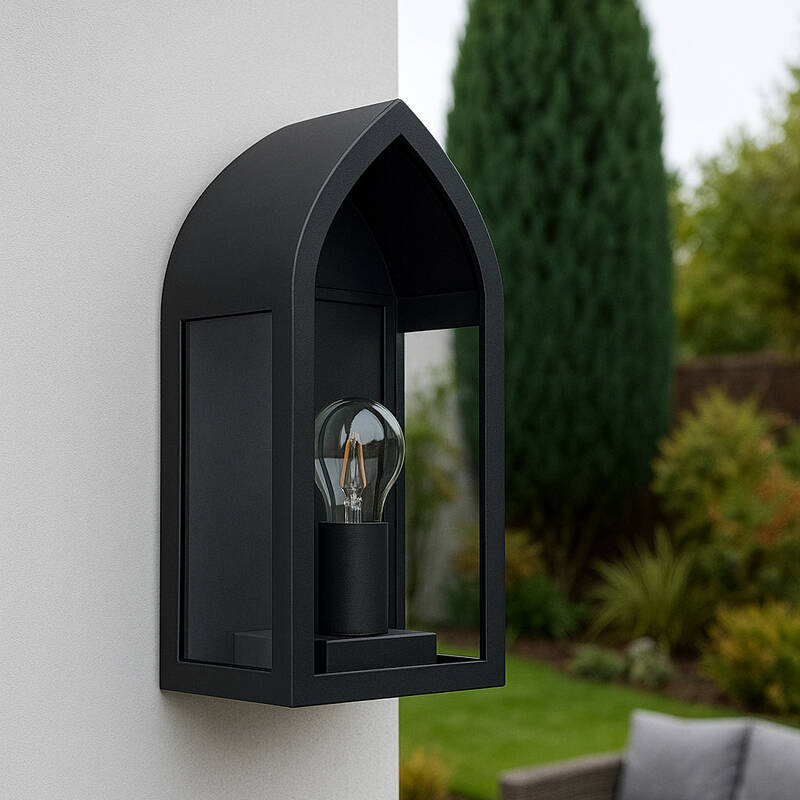 Image of Westport Darwin Glass Half Lantern Outdoor Wall Light